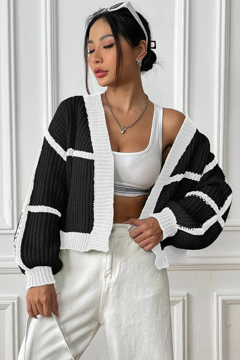 'Jessamine' Cropped Knit Cardigan - Celes Fashion